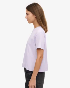 Organic Boxy Crop Tee - Soft Lavender