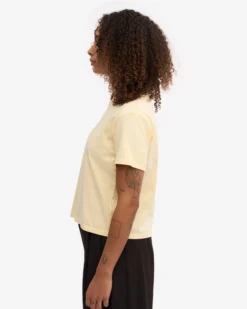 Organic Boxy Crop Tee - Soft Yellow