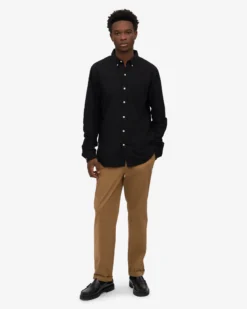 Organic Button Down Shirt - Deep Black