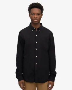 Organic Button Down Shirt - Deep Black
