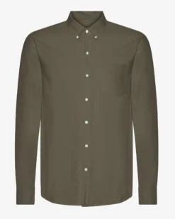 Organic Button Down Shirt - Dusty Olive