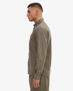 Organic Button Down Shirt - Dusty Olive