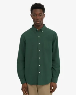 Organic Button Down Shirt - Emerald Green