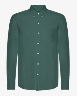 Organic Button Down Shirt - Emerald Green