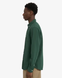 Organic Button Down Shirt - Emerald Green