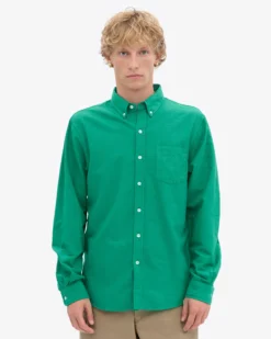 Organic Button Down Shirt - Kelly Green