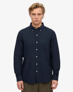 Organic Button Down Shirt - Navy Blue