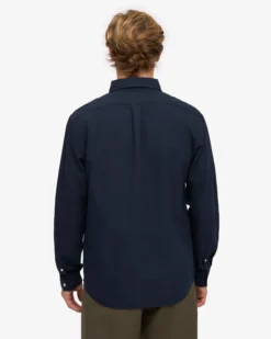 Organic Button Down Shirt - Navy Blue