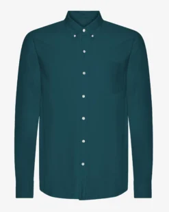 Organic Button Down Shirt - Ocean Green
