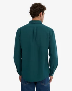 Organic Button Down Shirt - Ocean Green
