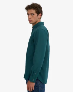 Organic Button Down Shirt - Ocean Green