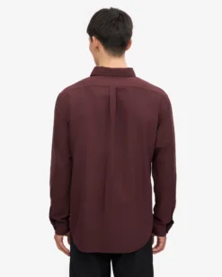 Organic Button Down Shirt - Oxblood Red