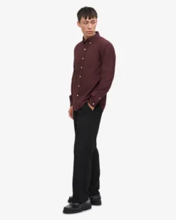 Organic Button Down Shirt - Oxblood Red