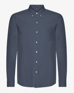 Organic Button Down Shirt - Petrol Blue