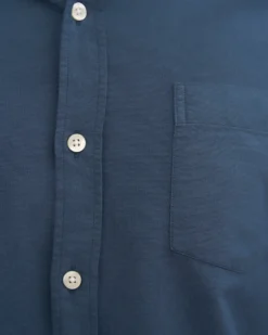 Organic Button Down Shirt - Petrol Blue