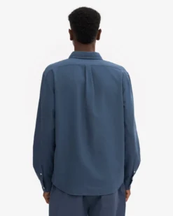 Organic Button Down Shirt - Petrol Blue