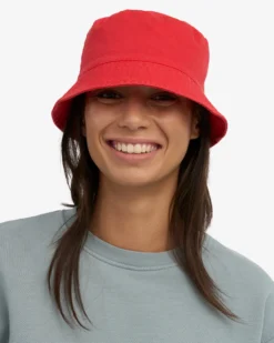 Organic Cotton Bucket Hat - Red Tangerine