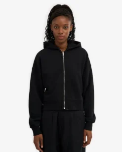Organic Crop Zip Hood - Deep Black