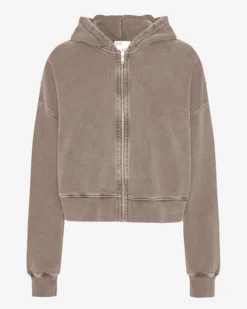 Organic Crop Zip Hood - Faded Khaki