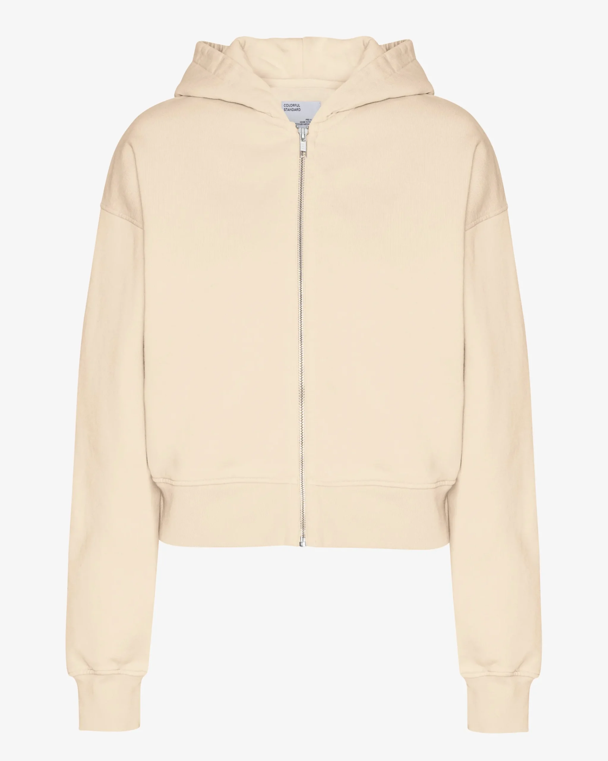Organic Crop Zip Hood - Ivory White