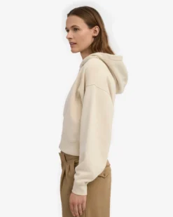 Organic Crop Zip Hood - Ivory White