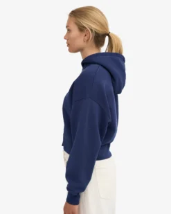 Organic Crop Zip Hood - Marine Blue