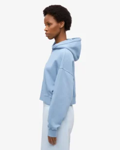 Organic Crop Zip Hood - Seaside Blue