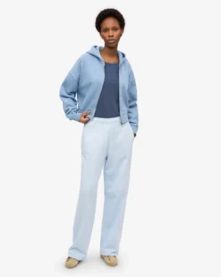 Organic Crop Zip Hood - Seaside Blue