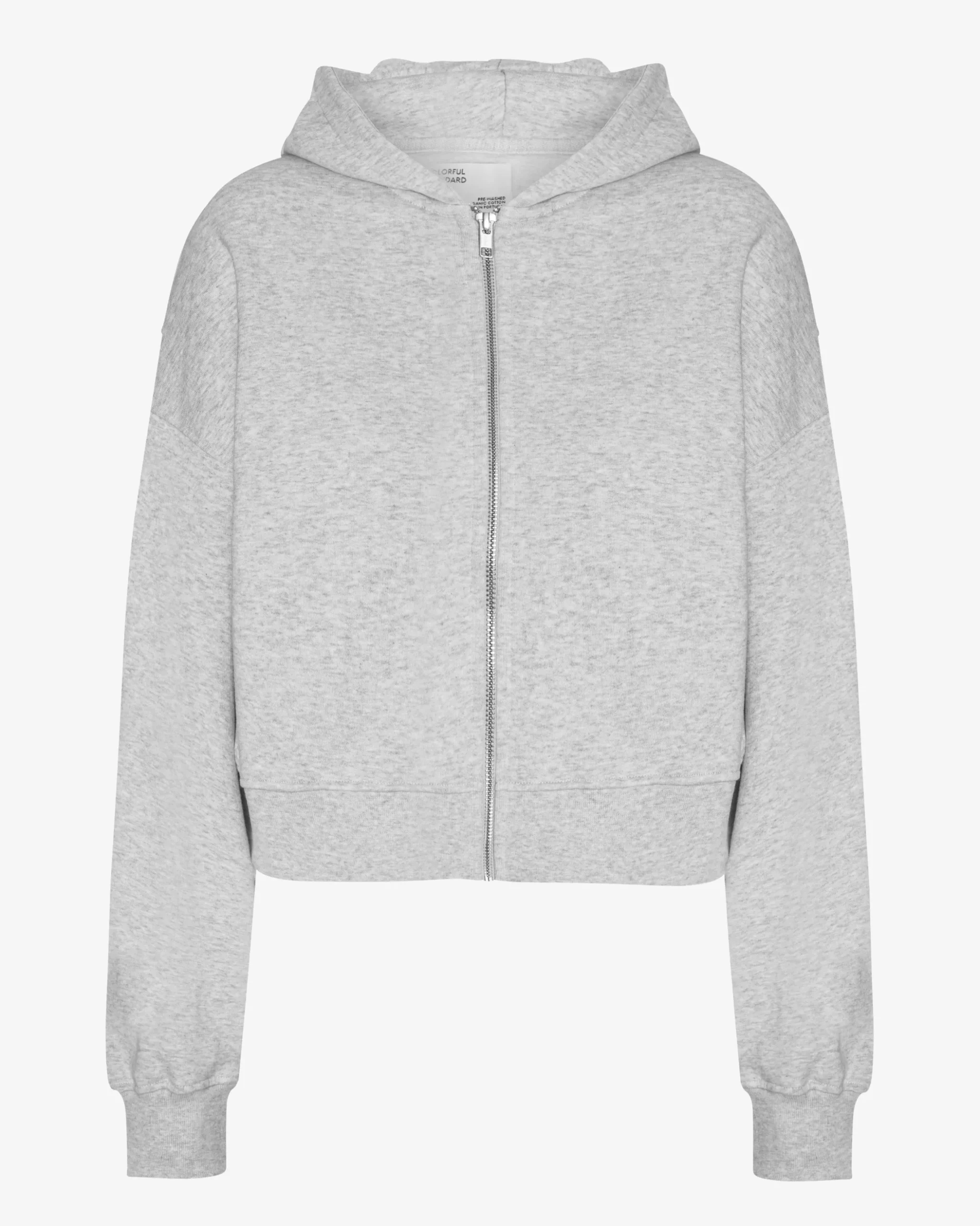 Organic Crop Zip Hood - Snow Melange