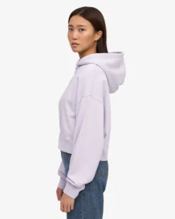 Organic Crop Zip Hood - Soft Lavender