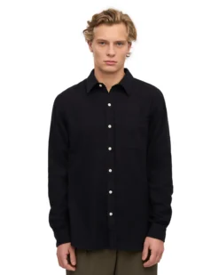 Organic Flannel Shirt - Deep Black