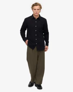 Organic Flannel Shirt - Deep Black