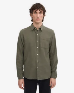 Organic Flannel Shirt - Dusty Olive