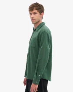 Organic Flannel Shirt - Emerald Green