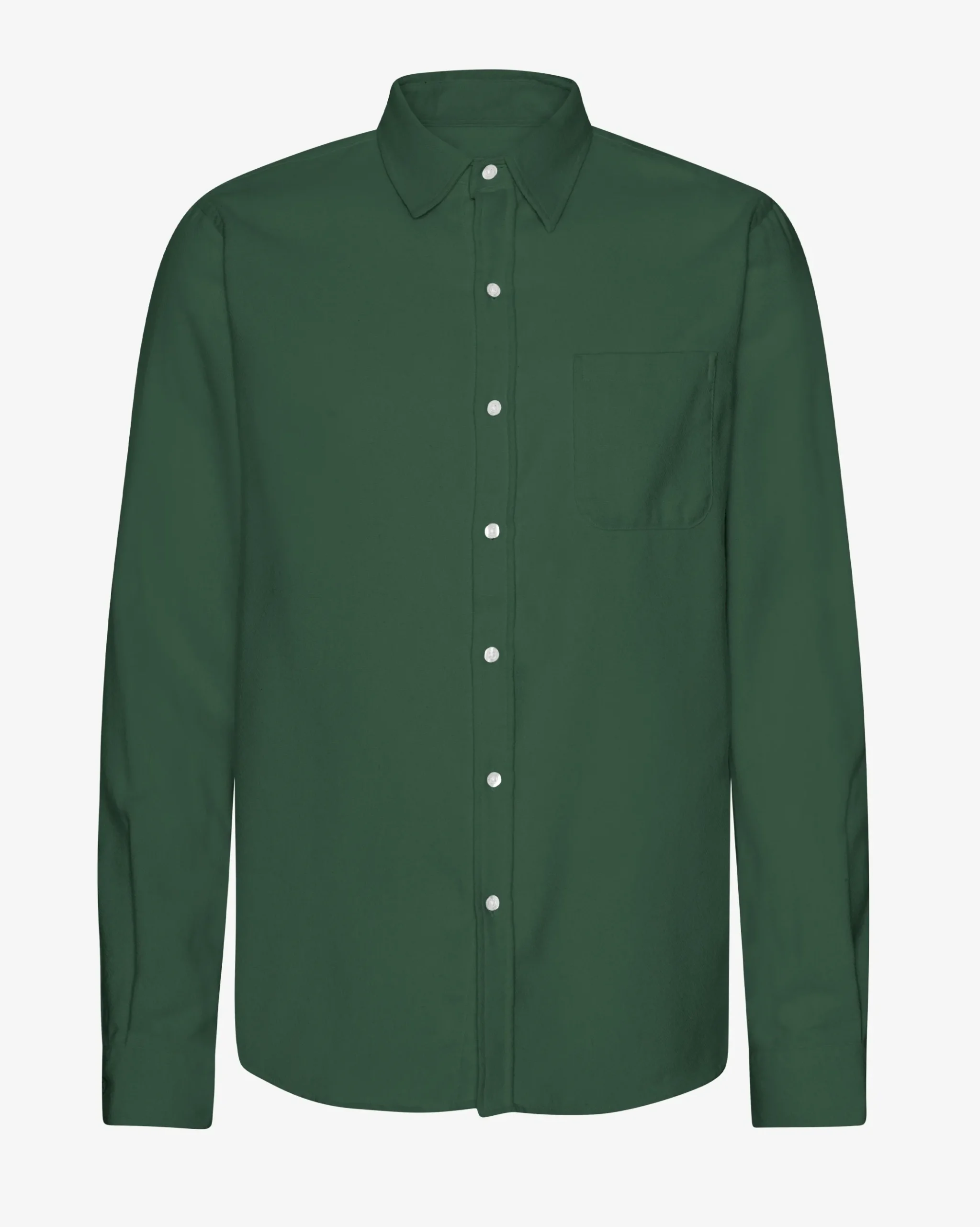 Organic Flannel Shirt - Emerald Green