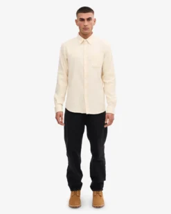 Organic Flannel Shirt - Ivory White