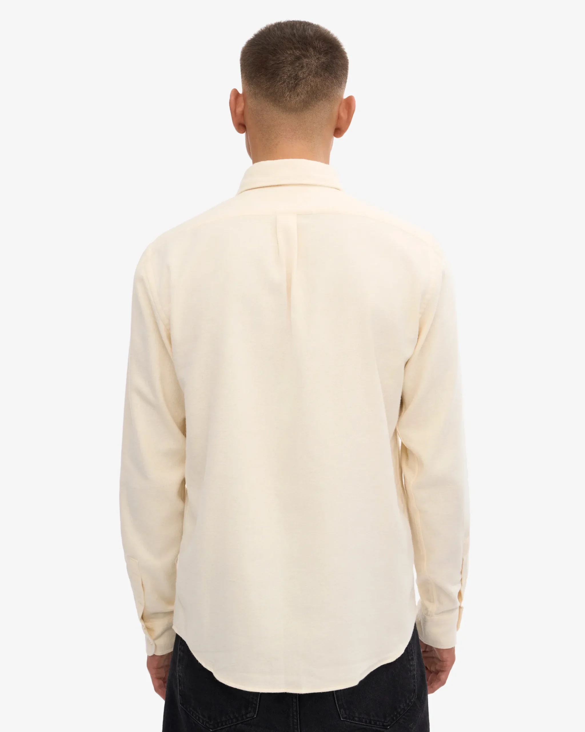 Organic Flannel Shirt - Ivory White