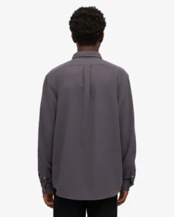 Organic Flannel Shirt - Lava Grey