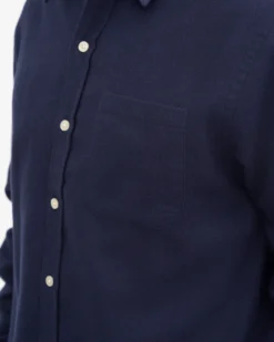 Organic Flannel Shirt - Navy Blue