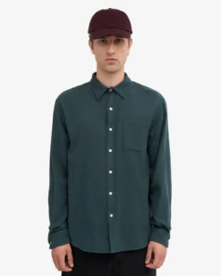 Organic Flannel Shirt - Ocean Green