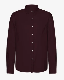 Organic Flannel Shirt - Oxblood Red