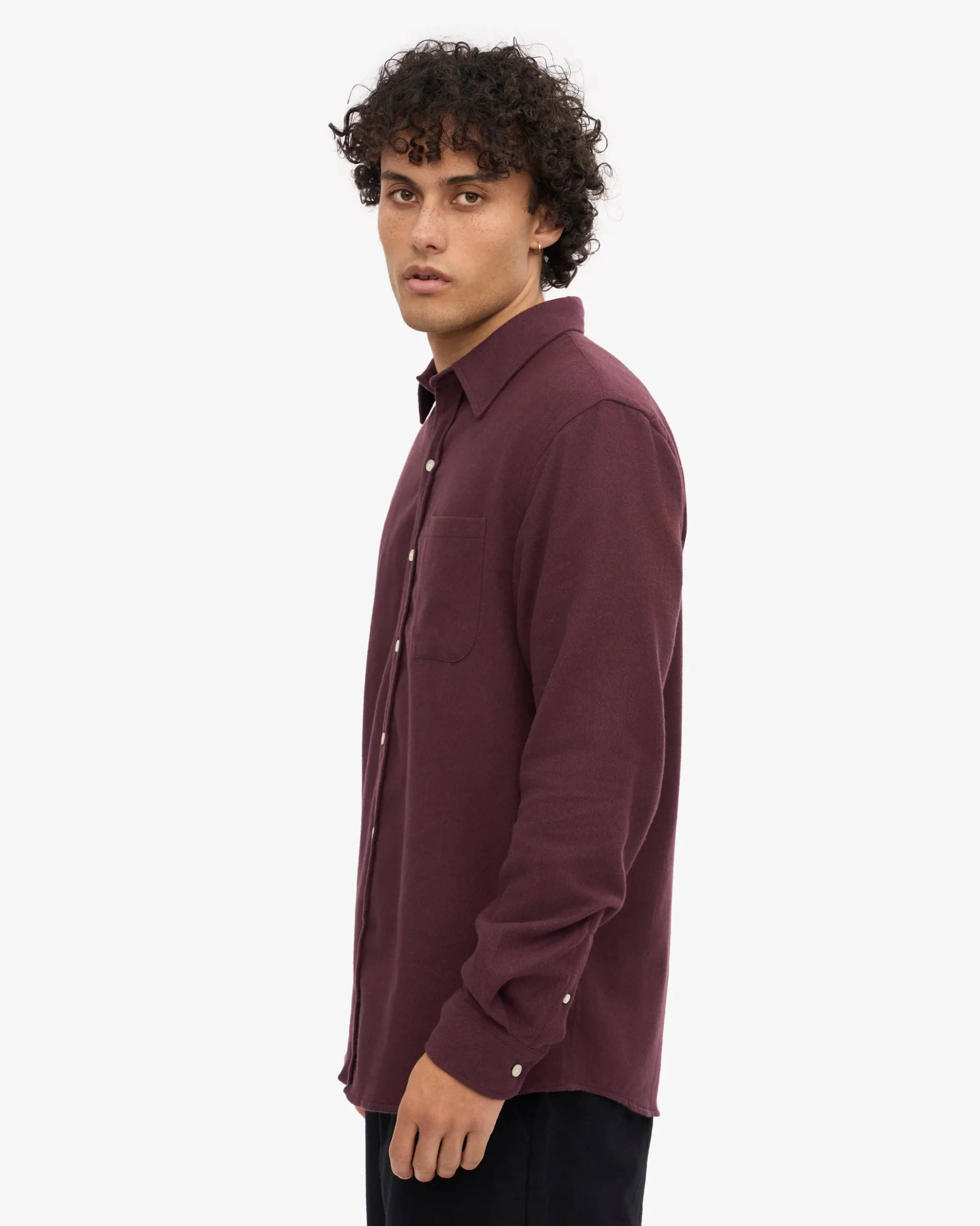Organic Flannel Shirt - Oxblood Red