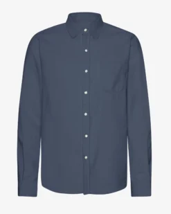 Organic Flannel Shirt - Petrol Blue