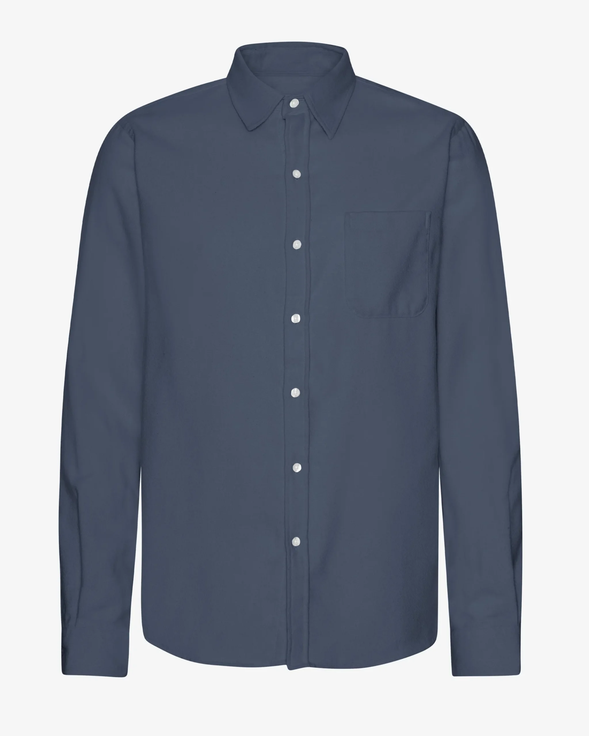 Organic Flannel Shirt - Petrol Blue