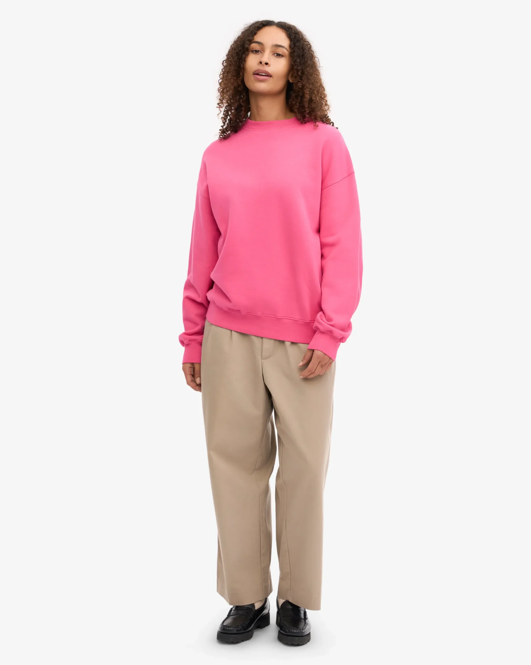 Organic Oversized Crew - Bubblegum Pink