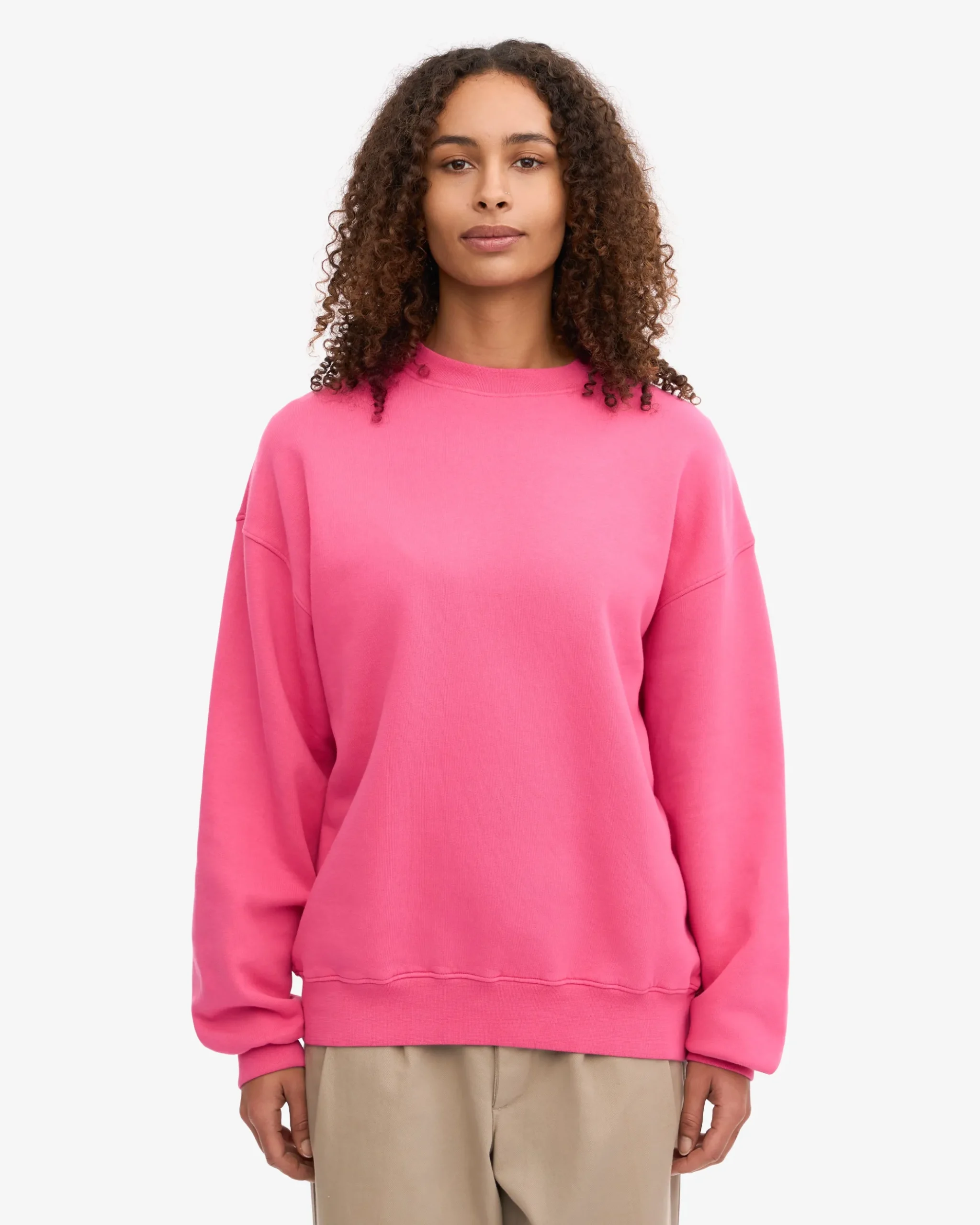 Organic Oversized Crew - Bubblegum Pink