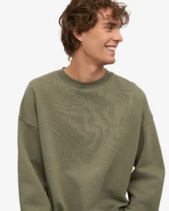 Organic Oversized Crew - Dusty Olive