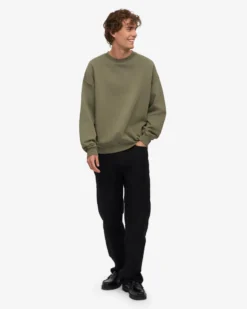 Organic Oversized Crew - Dusty Olive