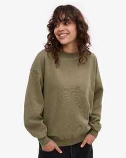 Organic Oversized Crew - Dusty Olive