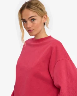 Organic Oversized Crew - Faded Red
